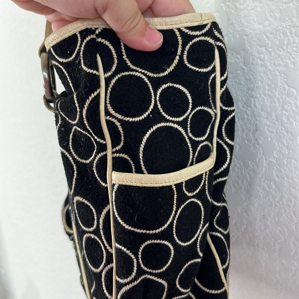 Tumi Wool Graphic VTG Circle Shoulder Tote Bag - Picture 6 of 10